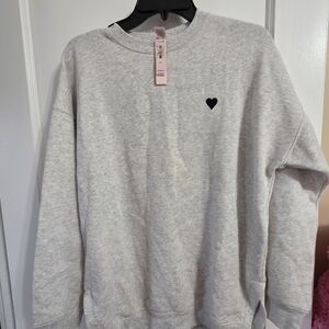 Victoria Secret Gray Sweatshirt with Heart Patch